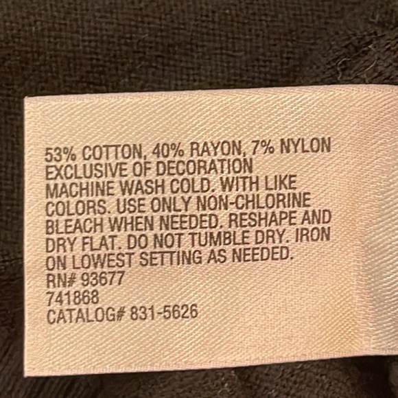 Worthington Black Embellished Neck Button Up Cardigan Sweater S - Picture 6 of 6